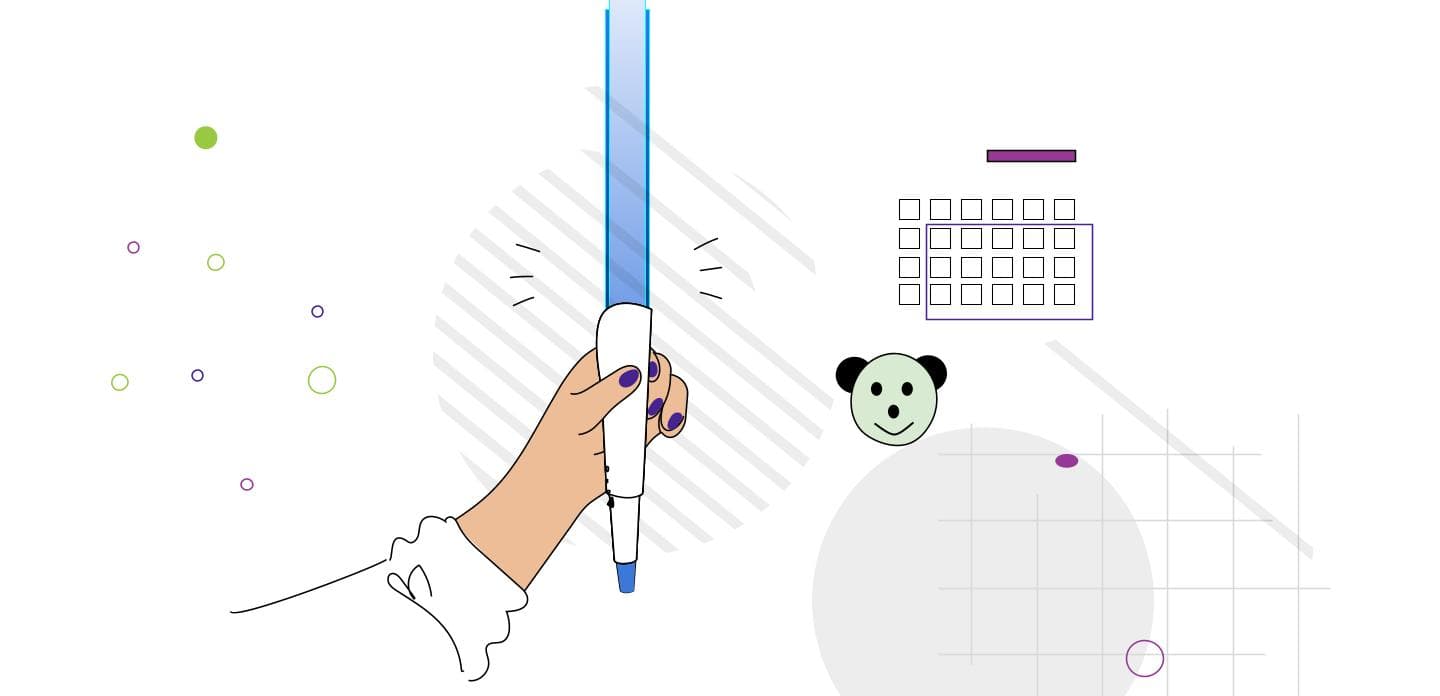 An illustration of a hand holding up a lightsaber, with some graphical elements highlighting the glowing plasma and a pandas face